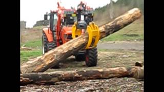 Kubota Tractor with Uniforest Scorpion Grab and Skidding Winch