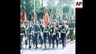 SYND 18 11 76 KING HASSAN OF MOROCCO ATTENDST INDEPENDENCE CELEBRATIONS