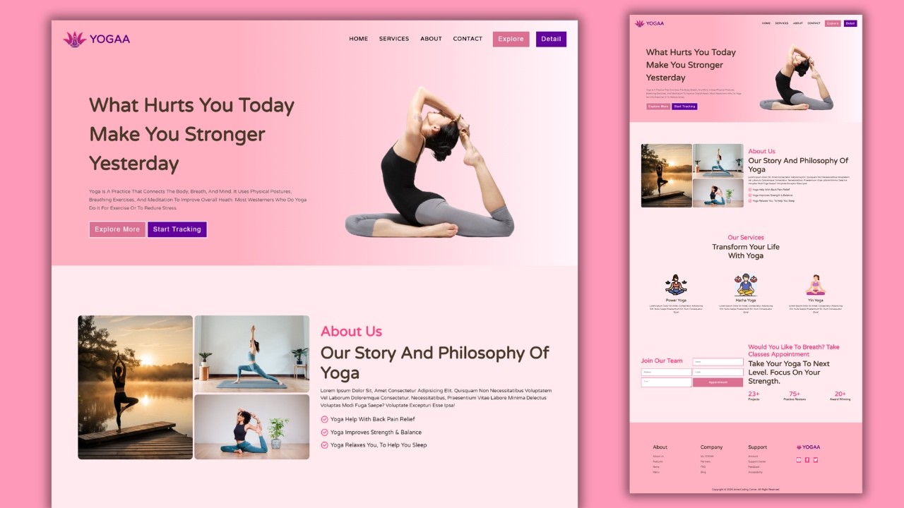 Build A Responsive Yoga Website Design Using Html Css And Javascript