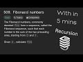 Fibonacci number Using Recursion | 509. Fibonacci numbers | Python Tutorial for Beginners