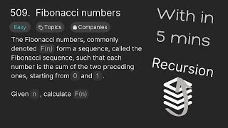 Fibonacci number Using Recursion | 509. Fibonacci numbers | Python Tutorial for Beginners