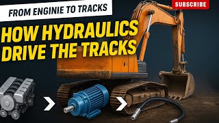How power is transferred in various forms from Engine to Track Hydraulic Motor? #tracks #hydraulics