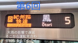 大雨の影響で遅延→究極終日運転見合わせ！？遅延で珍しいの爆誕の阪和線！発着集！