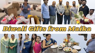 Maike se aai diwali gift🎁💐Diwali dinner at home #diwalispecial #diwaligifts #diwali