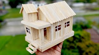 How to make ice cream stick mini house - DIY! popsicle stick house