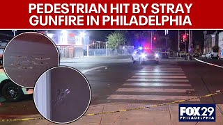 Stray gunfire hits pedestrian, narrowly misses woman sleeping in Philly home