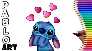 How to Draw Stitch in love ❤️ from Lilo and Stitch| Learn to Draw  step by step