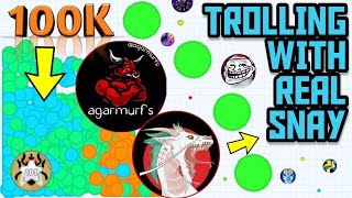 DUO TROLLING WITH SNAY !اقاريو مقالب مع يوتيوبر سناي (AGAR.IO MOBILE) AGARIO