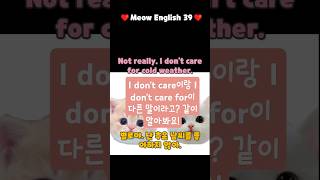 Meow English 39(추운 날씨를 좋아하지 않아. I don't care for cold weather.)