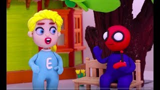 HI SPIDERMAN! Play Doh Stop Motion and Cartoons For Kids 💕 Superhero Babies