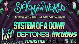 Sick New World 2023: Nu-Metal Festival With System Of A Down, Korn, Deftones & More