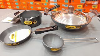 Futura hard anodised set 7 |#cookware 4-piece set|#sauce pan|#fryingpan |#deep kadai|#tadka pan|