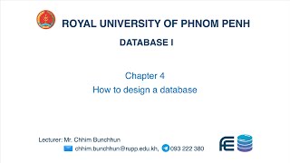 Chapter 4 How to design a database