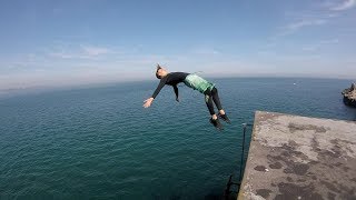 50ft Building Jump Into Sea