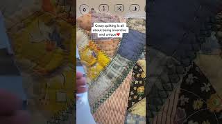 Crazy quilting on your sewing mwchine #sewingtips #patchwork #shortsvideo