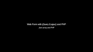 03: Json array and PHP