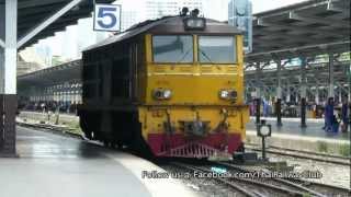 Thai Railway: Alsthom AD24C No.4105 and Shunting to yard by GE UM12C No.4009 [Apr 15, 2012]