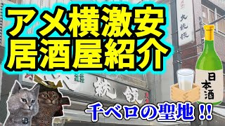 【せんべろ飲食店】上野の飲食街には激安でお酒を楽しめる大衆酒場が沢山あります。今回は、その中でも特に人気となっている、もつ焼き大統領、カドクラ、たきおかの３店を紹介します。（千べろの良店）