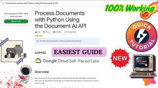 Process Documents with Python Using the Document AI API | 100% Working #GSP925 #qwiklabs #arcade