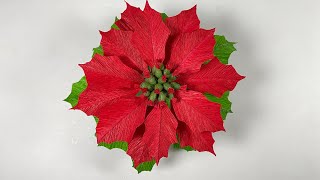 How to make poinsettia flower from crepe paper/#shorts #icraftpaper #diy #craft #paper #handmade