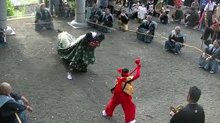 2022魚貫住吉神社、秋の例大祭、青獅子舞い