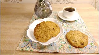 Овсяное печенье с изюмом и грецким орехом☆Oatmeal cookies with raisins and walnuts