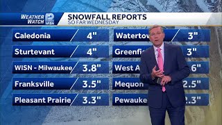 Latest SE Wisconsin snowfall totals Feb. 12