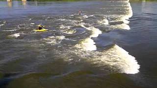 Saskatoon kayakers on South Saskatchewan River