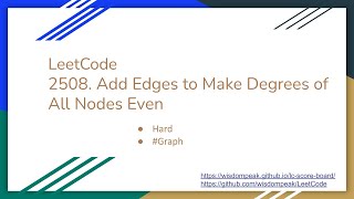 【每日一题】LeetCode 2508. Add Edges to Make Degrees of All Nodes Even