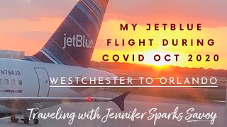 JETBLUE flight from White Plains NY Westchester County HPN to Orlando Florida MCO during Covid 2020