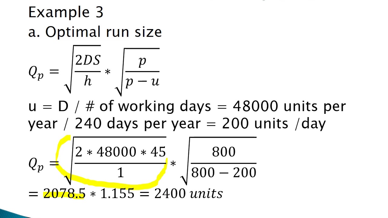 Inventory Management - Economic Production Quantity Model - Part 2 ...