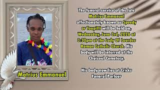 Death Bulletin for the late Matrius Emmanuel