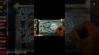 How To Draw Moonlight Tree, Easy Oil Pastel Drawing For Beginners #short