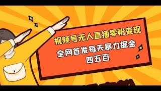 微信视频号无人直播零粉变现，全网首发每天暴力掘金四五百