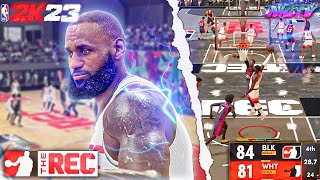 NBA 2K23 LEBRON JAMES BUILD TAKES OVER THE REC CENTER OVERPOWERED DEMIGOD SMALL FORWARD BUILD #2k23