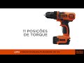 BLACK+DECKER - Parafusadeira/Furadeira com bateria de lítio íon 12V MAX - LD112