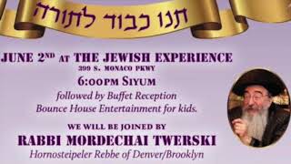 Rabbi Twerski's Address at Denver Siyum on Maseches Kiddushin