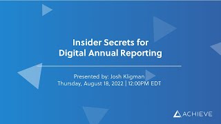 Insider Secrets for Digital Annual Reporting