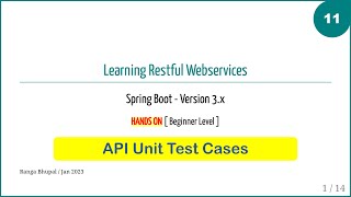 11 - RESTFUL WEBSERVICES – API UNIT TEST CASES - BEGINNER - HANDS ON