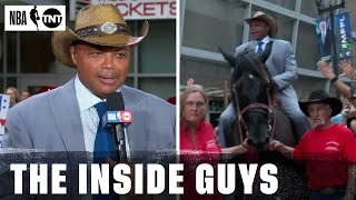 Chuck Rides Horse For A Legendary Entrance In Dallas | NBA on TNT
