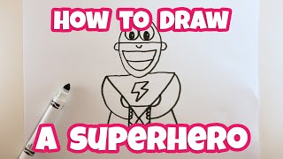 How to Draw a Cartoon Superhero - Easy Drawing for Kids & Beginners | Otoons.net