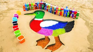 DIY Rainbow Duck from Orbeez with Sodas, Pepsi, Monster, Fanta, Coca Cola and Mentos