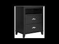 prepac yaletown 2 drawer tall nightstand black