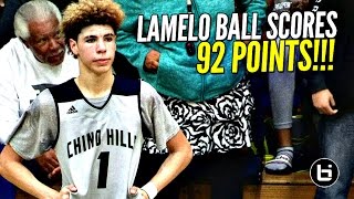 LaMelo Ball Scores 92 POINTS!!!! 41 In The 4th Quarter!! FULL Highlights! Chino