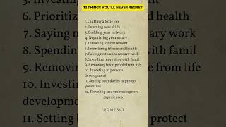 12 things you'll never regret ? #shorts #motivation #success