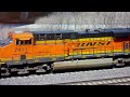 bnsf 7411 and his horn is broken