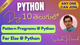 #10 How To Write Pattern Programs @Python | Right Triangle Star Pattern | For Else Example In Python