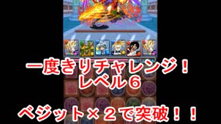 【パズドラ】一度きりチャレンジ！レベル6　ベジット×２で突破！！！