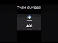 tysm for 400 subs 400subs tysm