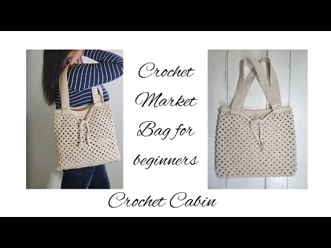 Easy Crochet Market Bag Tutorial For Beginners